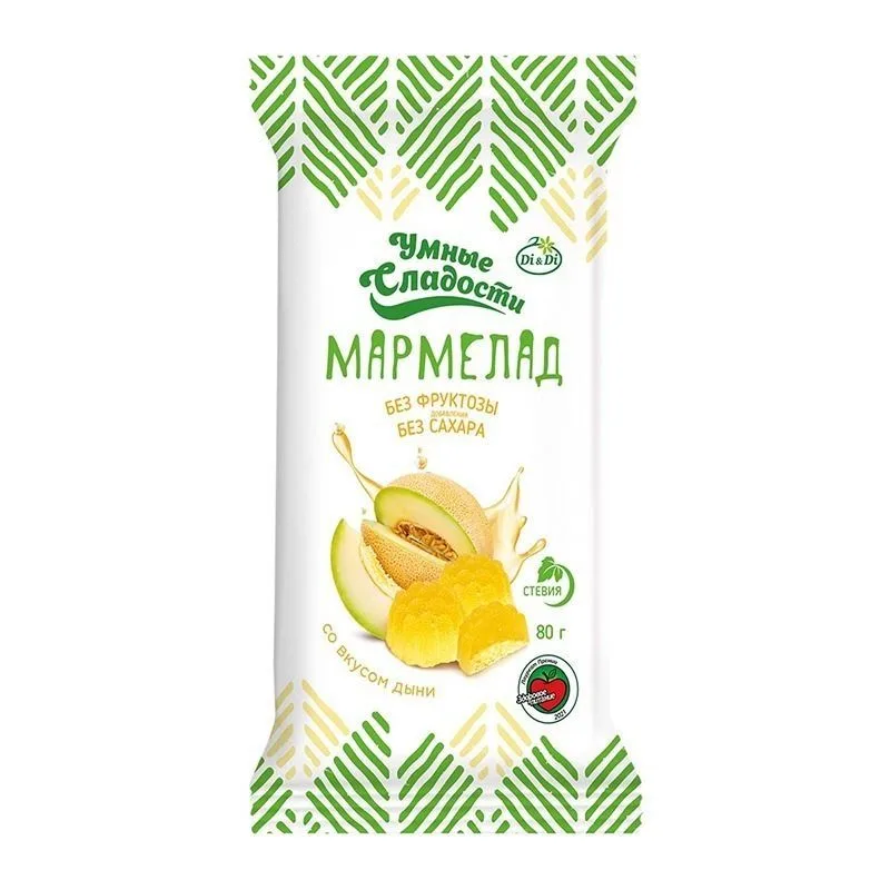 Nutikad magusad maiustused MARMELAAD MELON steviaga 80 g Suhkrut ei lisatud Di&amp;Di