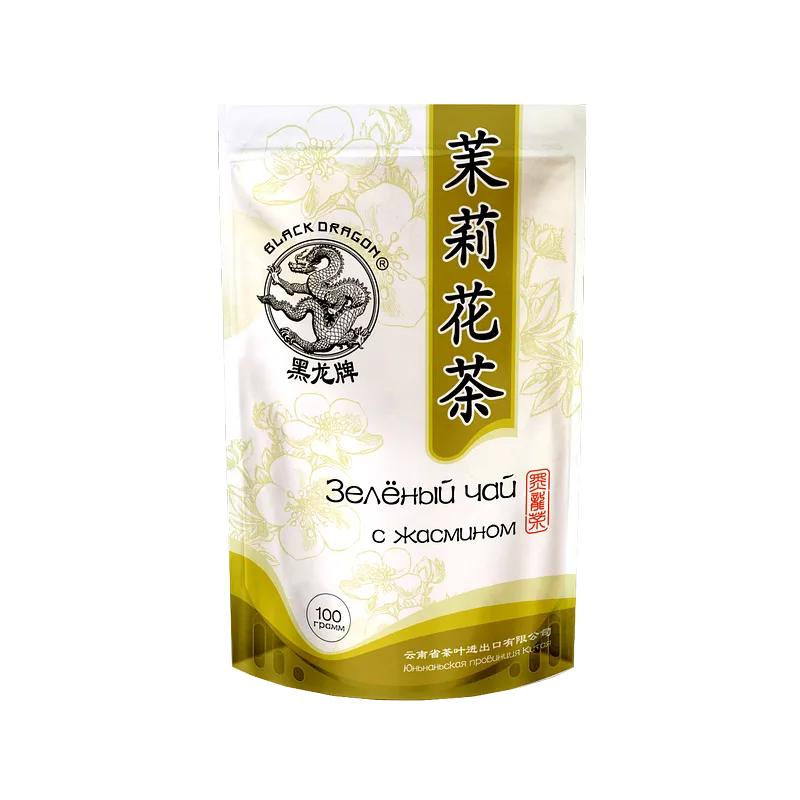 Must Draakon 100gr roheline tee jasmiiniga( зелёный чай с джасмином)
