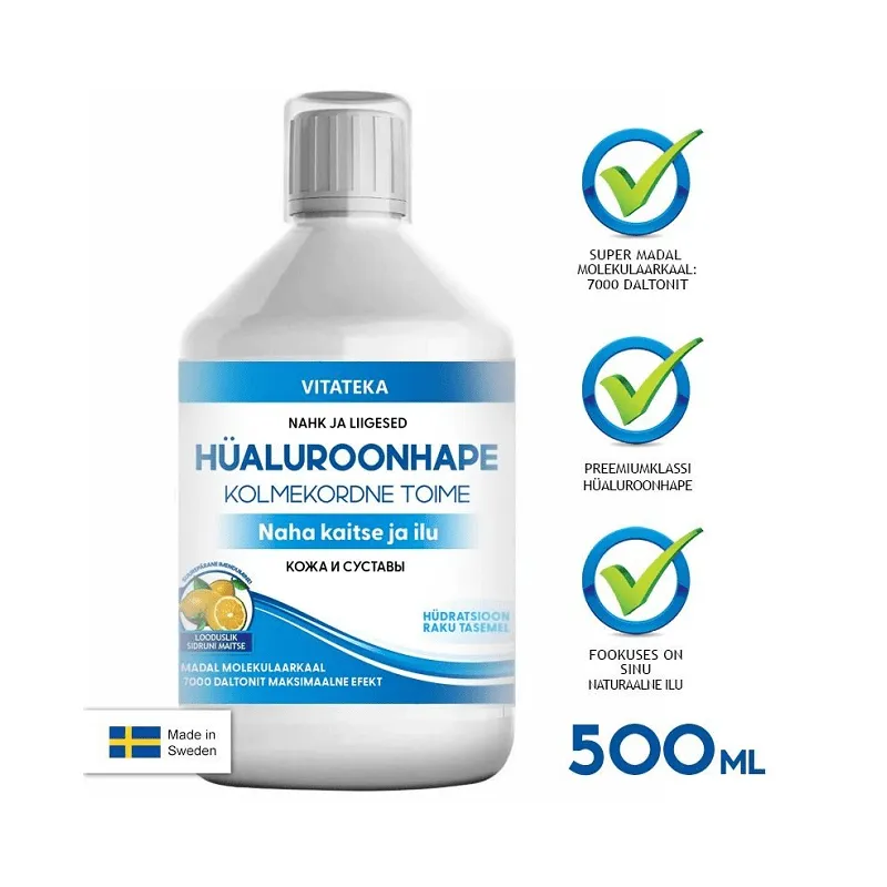 Nestemäinen hyaluronihappo 500 ml - Vitateka