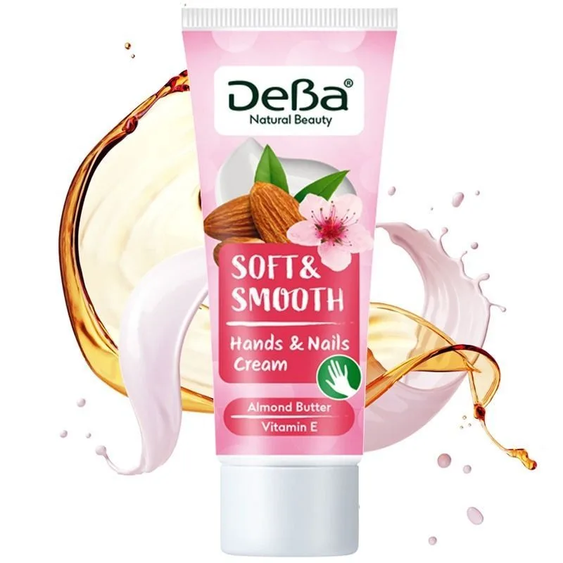 Kreem käte ja küünte jaoks esimese külmpressi mandliõliga "Soft & Smooth" 75 ml - DeBa
