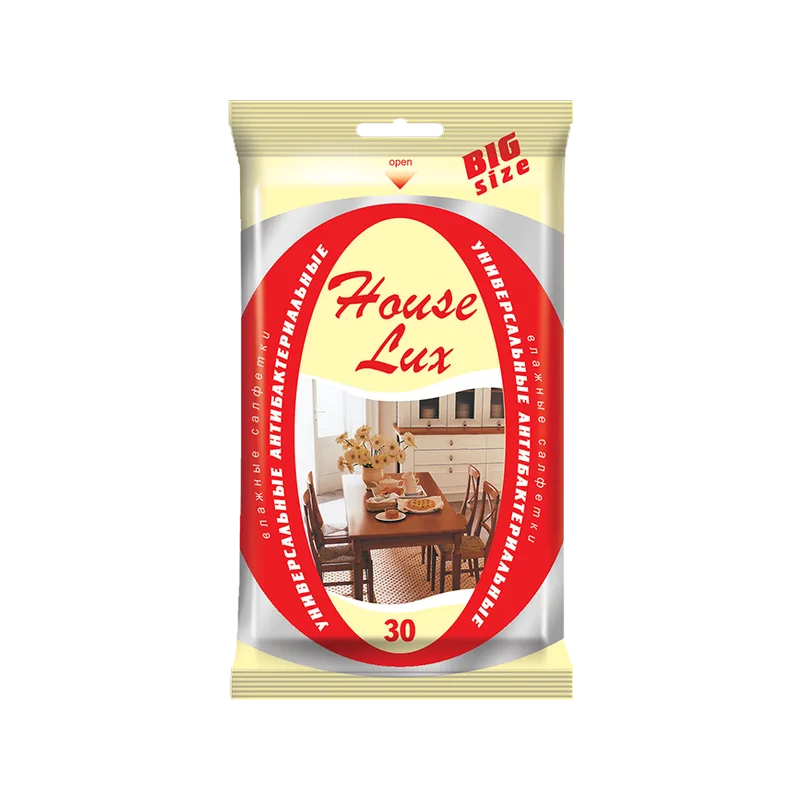 "House Lux" niisked puhastuslapid universaalsed, antibakteriaalsed, 30 tk.