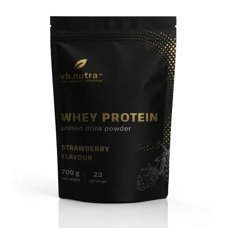 WHEY Protein proteiinijauhe, mansikka, 700 g - VH.Nutra