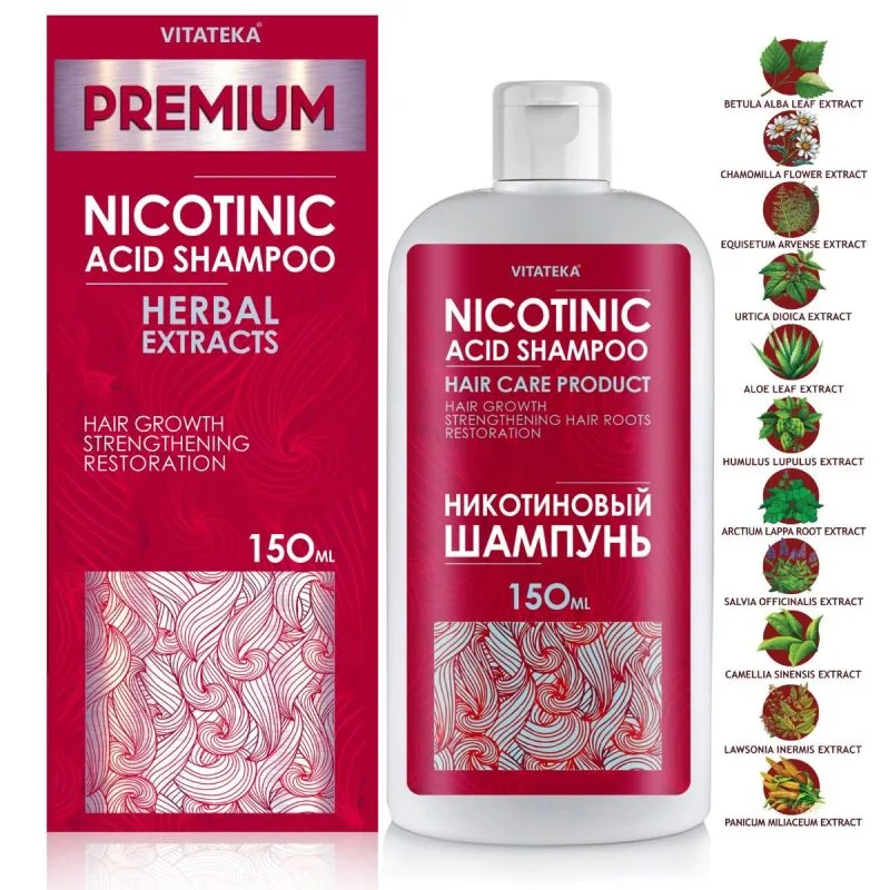 Nikotiinihapposhampoo, 150 ml – VITATEKA