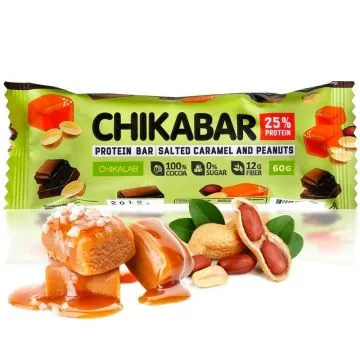 CHIKALA Glasuuritud batoon Soolakaramell Maapähkel 60 g