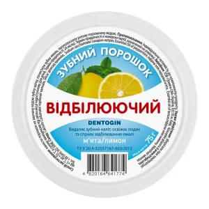 Зубной порошок отбеливающий мята и лимон 75 г - Dentogin