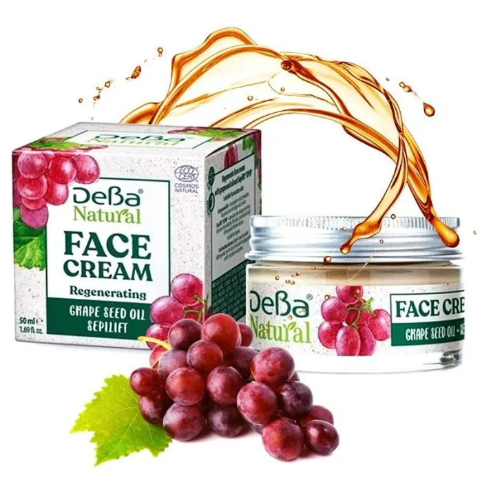 DEBA NATURAL TAASTAV NÄOKREEM KÜPSELE NAHALE VIINAMARJASEEMNEÕLI JA SEPILIFTIGA 50 ML