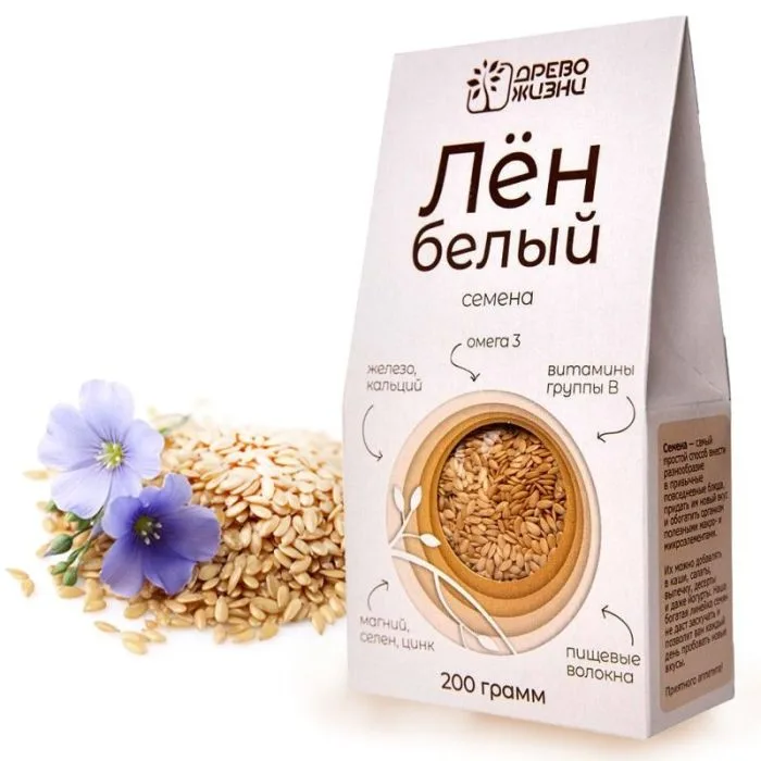 Flax white seeds 200 g - Tree of life