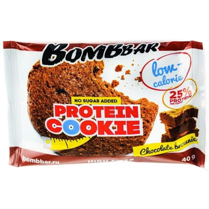 Protein cookies Bombbar Chocolate brownie, low calorie, 40 g