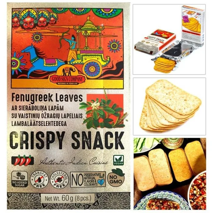 Spicy appetizing wheat crisps with fenugreek, 60 g