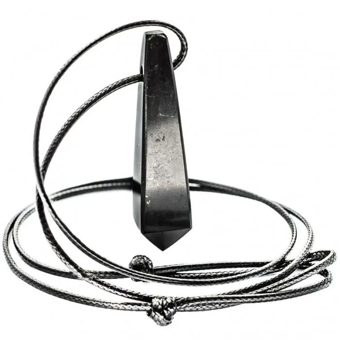 Pendant "Pendulum" from shungite on a thread