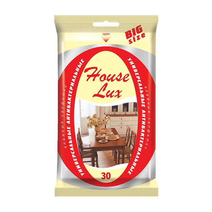 "House Lux" wet cleaning cloths, universal, antibacterial, 30 pcs.