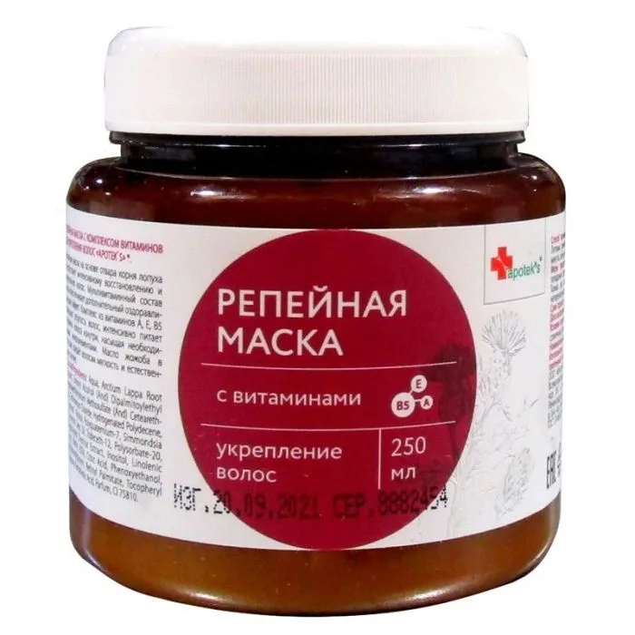 APOTEK'S TAKJAS HAIR MASK WITH VITAMINS FOR STRENGTHENING HAIR 250ML - MIRROLLA (repeinik)