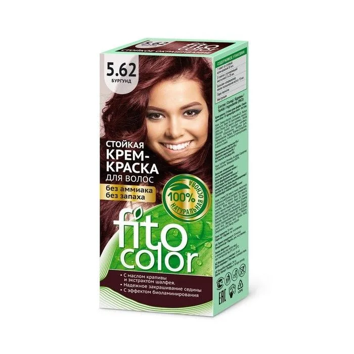 Cream color for hair 5.62 Burgundy red - Fitocolor