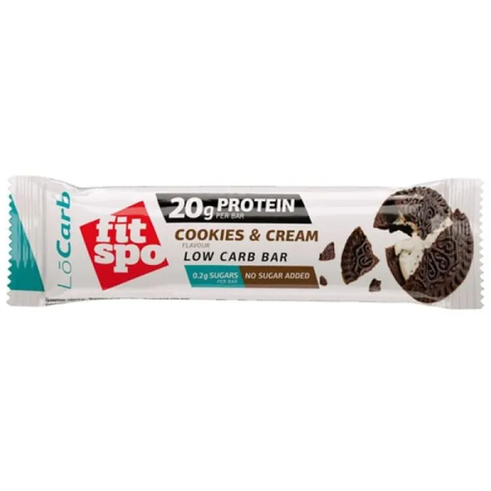 "FITSPO" LOCARB Protein bar COOKIES & CREAM 60 g