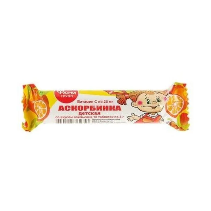 "FARMGRUPP" Askorbiinhape apelsiniga lastele tabletid N10