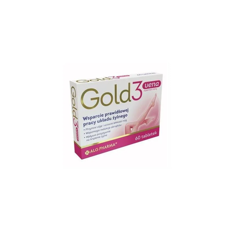 Veensüsteemi toetavad koostisosadega tabletid 'GOLD3VENA' 530 mg 60 tk - AlgPharma