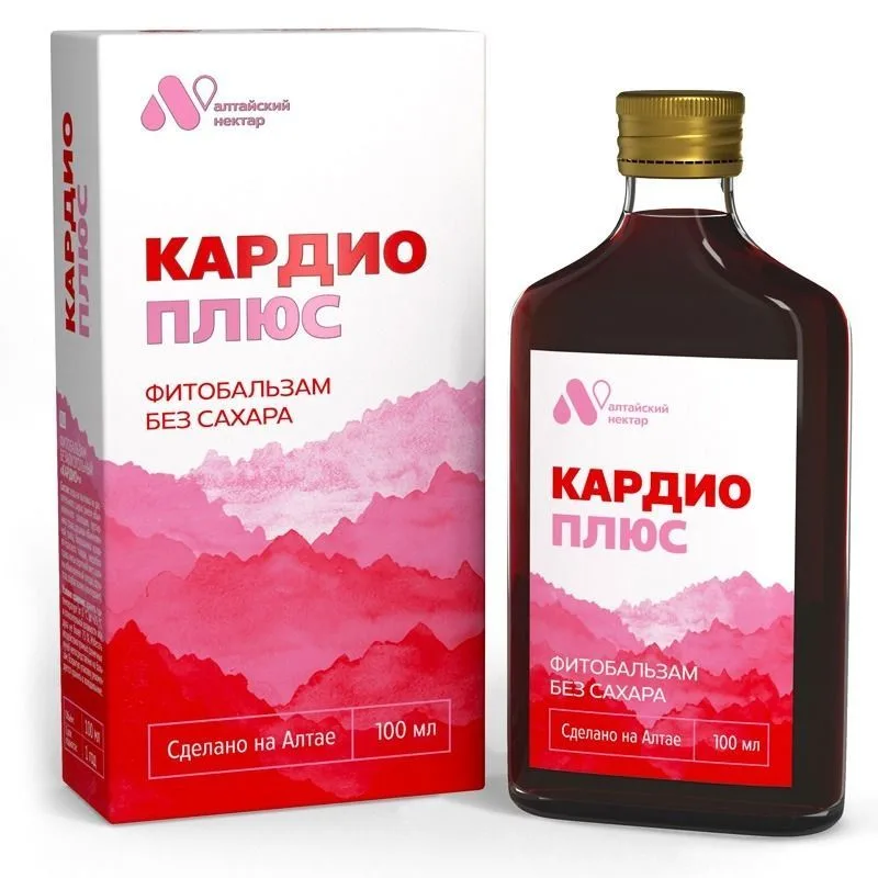 Фитобальзам "КАРДИО плюс" без сахара, 100 мл, "Алтайский нектар"