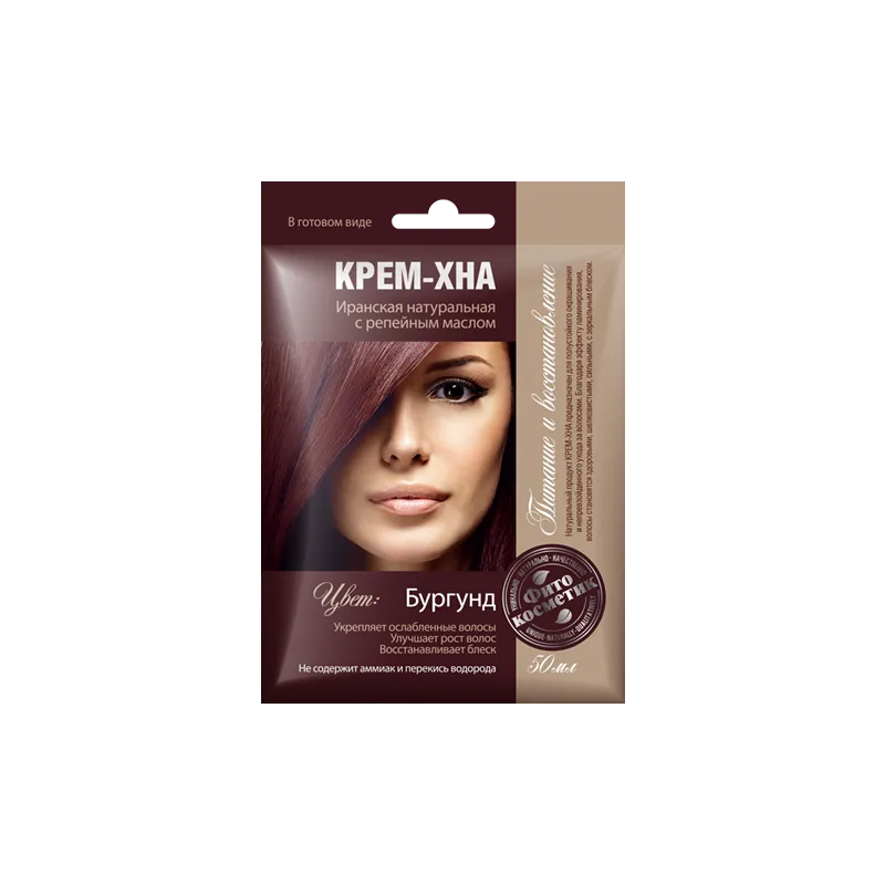 Hennakreem tugevdav 50 ml Burgundia punane(Fitokosmetik)