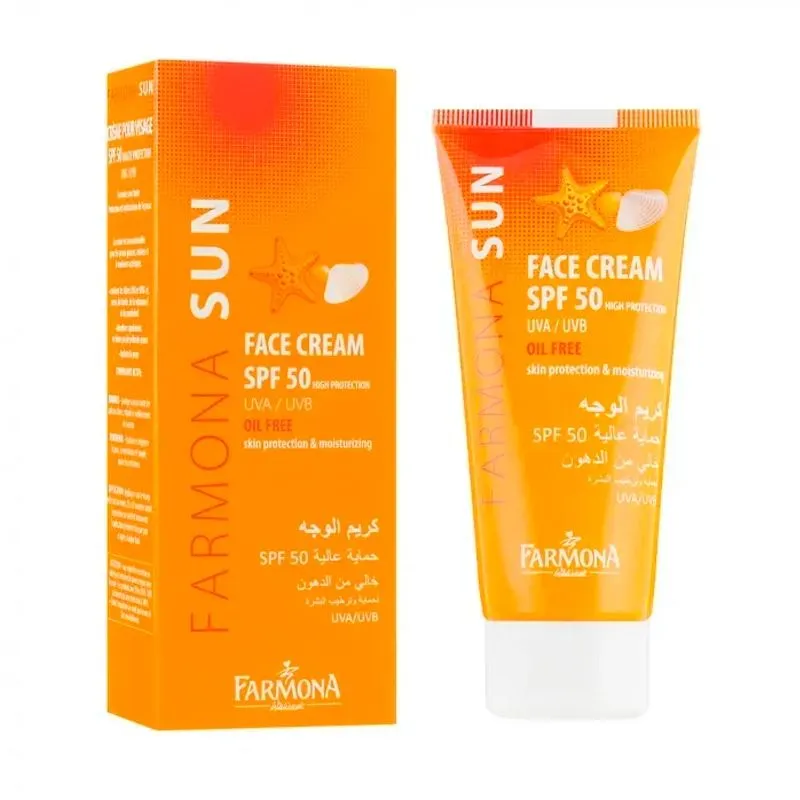 Apsauginis kremas nuo saulės veidui SPF 50, neriebus, 50 ml - Farmona