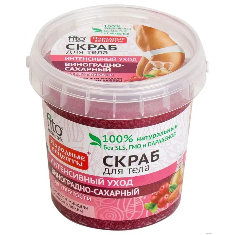 INTENSIIVNE HOOLDUS ELASTSUSEKS VIINAMARJA-SUHKRU KEHAKOORIJA 155ML - FITOKOSMETIK