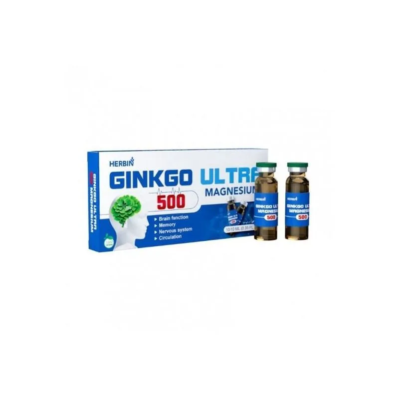Ginkgo Ultra 500 + magnis, 10 x10 ml - Herbin