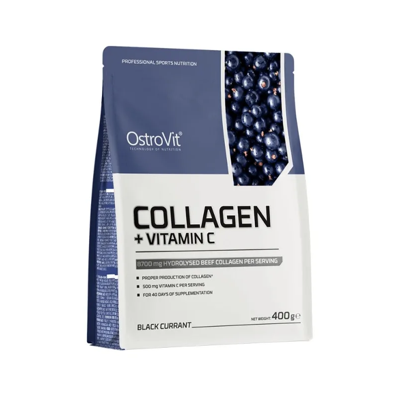 Kolagenas + vitaminas C juodųjų serbentų skonio 400 g - OstroVit