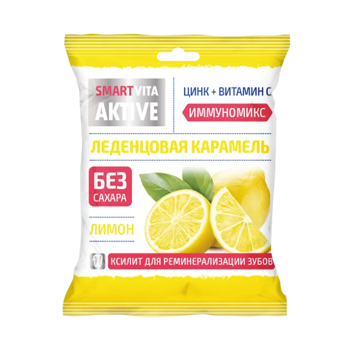 Sokeriton karamelli sinkin ja C-vitamiinin kanssa sitruunamakuinen 60g