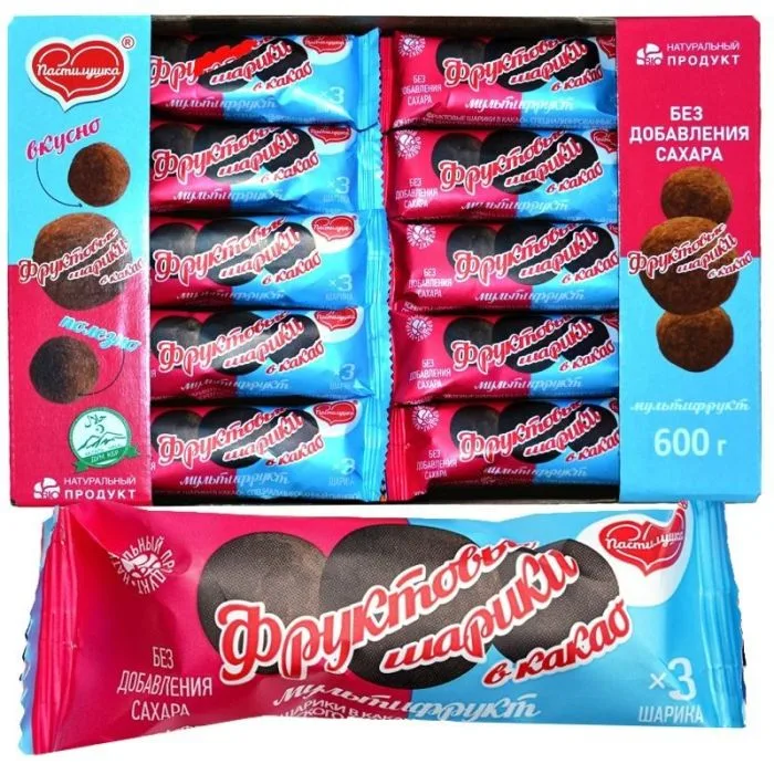 "Pastilushka" Pastill Puuviljapallid kakaos 600 G