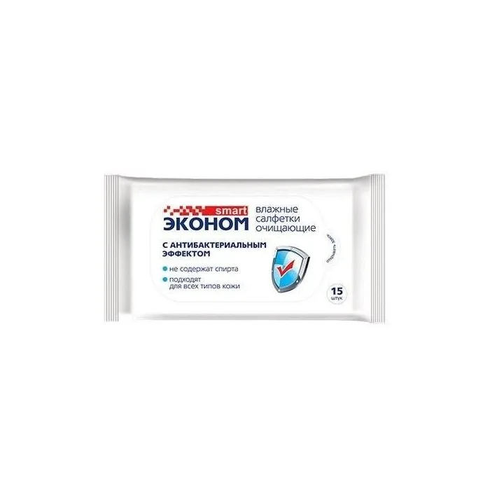 Antibakteriaalsed taskurätikud "Econom smart" 15 tk