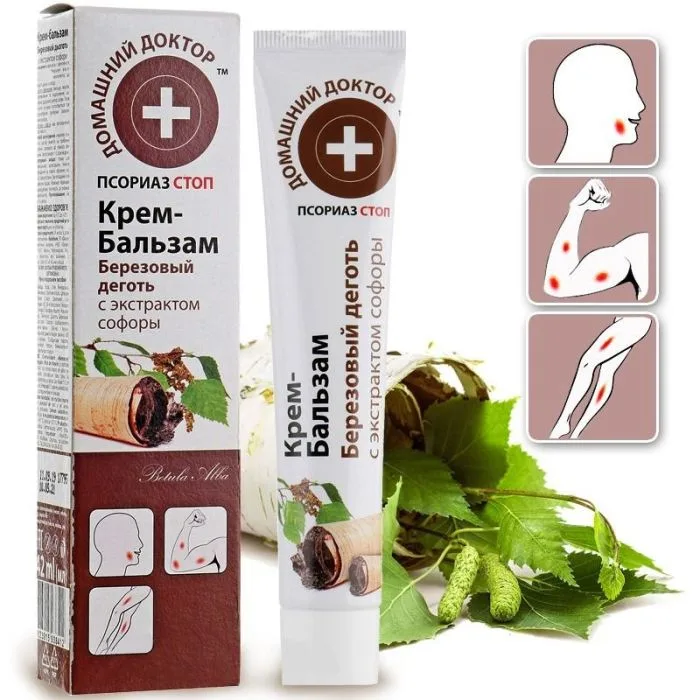 Kerma-balsami koivuterva sophora-uutteella "Psoriasis Stop" 42 ml - Home Doctor