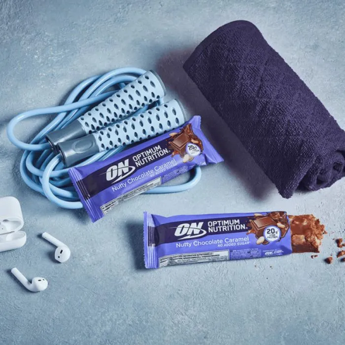 "OPTIMUM NUTRITION" Proteiinibatoon pähkli-, šokolaadi- ja karamellimaitsega, 70 g