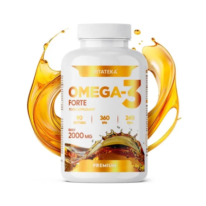 Omega-3 Forte kalaöljy 1000 mg, 90 pehmeää kapselia - VITATEKA