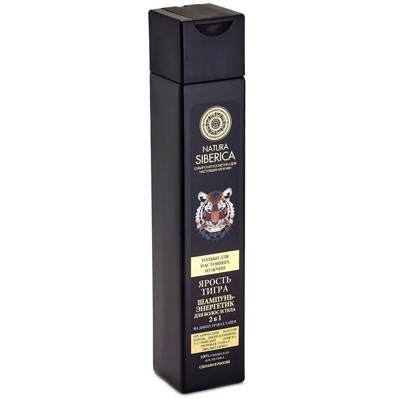 "Natura Siberica Men" Energiašampoon kehale ja juustele Fury of the Tiger, 250 ml