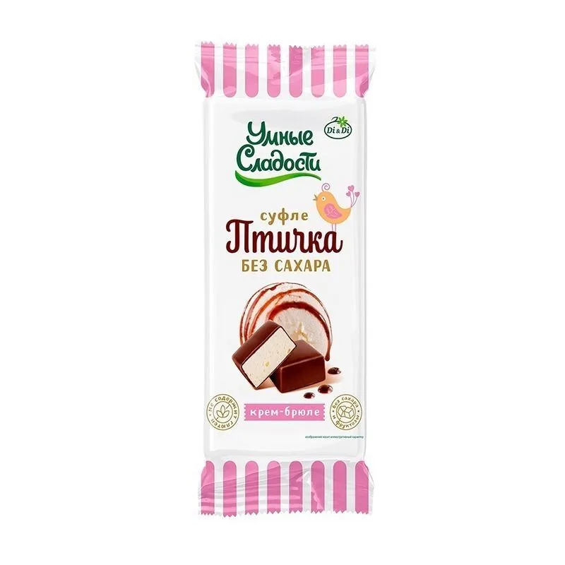 Smart Bird Soft Soufflé Candies with Crème Brûlée Flavor 80 g Sugar-Free Di&amp;Di