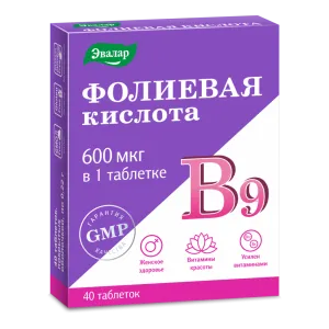 "Evalar" Foolhappe 600MCG + B12 + B6 (toidulisand), tabletid 40 tk.
