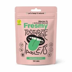 Toothpaste tablets with Siberian fir and activated charcoal, N124 - Fresmy