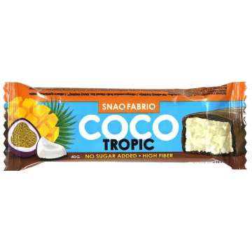 Glasuuritud batoon "Tropic", Mango-passion Fruit, 40 g - Snaq Fabriq