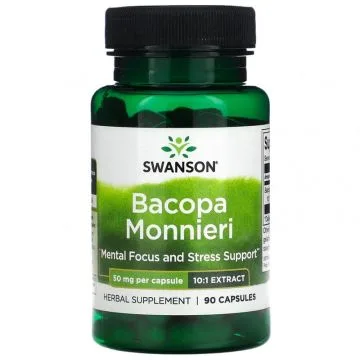 "SWANSON" TOIDULISAND BACOPA MONNIERI 10:1 50 mg, KAPSLID 90 tk.