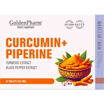 "GOLDEN PHARM" Kurkumiin ja piperiin tabletid, N30 
