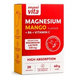Vitar MaxiVita Магний со вкусом манго, с витаминами B6 и C, 20 пакетиков