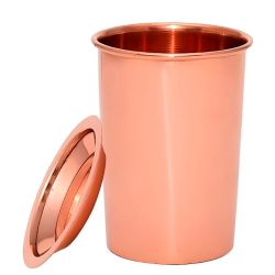 "SATTVA" Copper glass with lid Plain