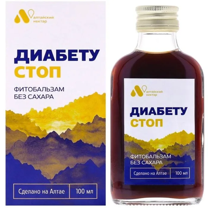 Фитобальзам "ДИАБЕТУ СТОП" (без сахара), фл. 100 мл