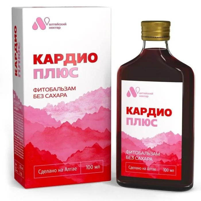 Фитобальзам "КАРДИО плюс" без сахара, 100 мл, "Алтайский нектар"