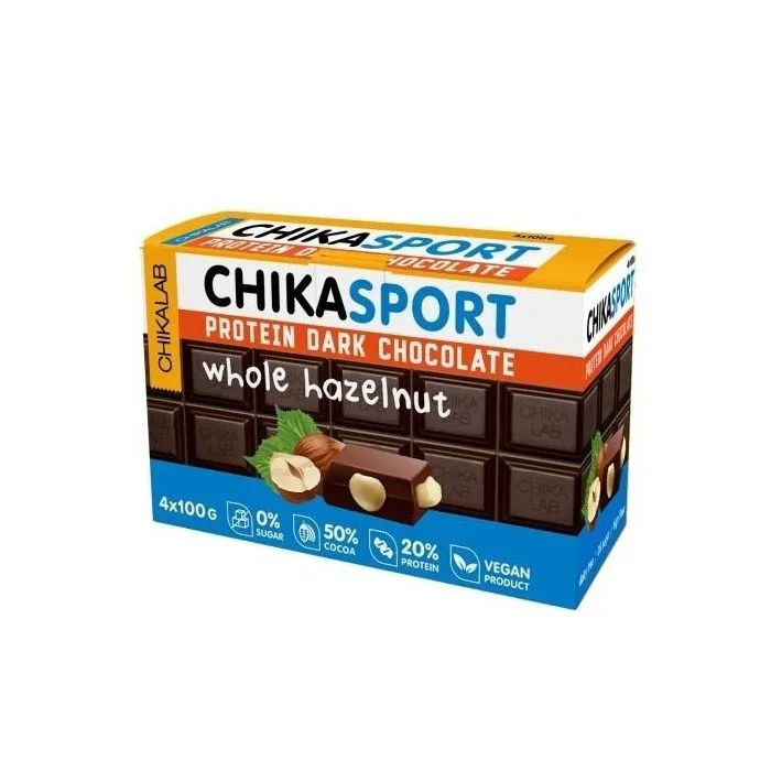 Tume šokolaadiproteiin pähklitega, 100 g  CHIKALAB
