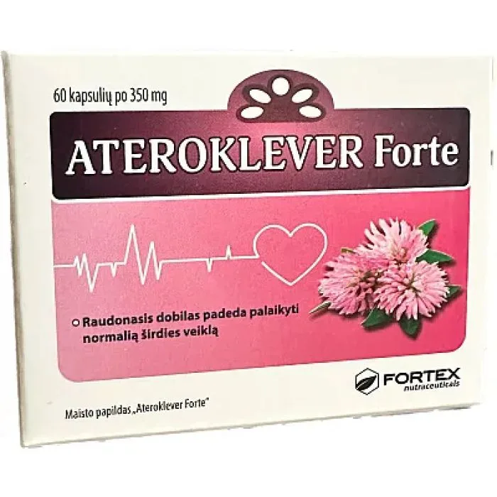 Ateroklever Forte с красным клевером и боярышником, 60 капсул - FORTEX