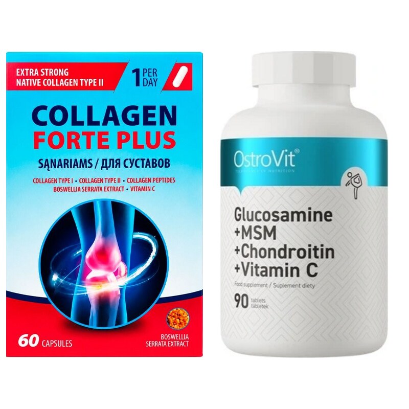 Collagen and glucosamine for joints – set (2 products)