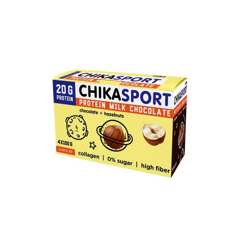 "CHIKALAB"  Piimavalge šokolaadiproteiin pähklitega, 100 g
