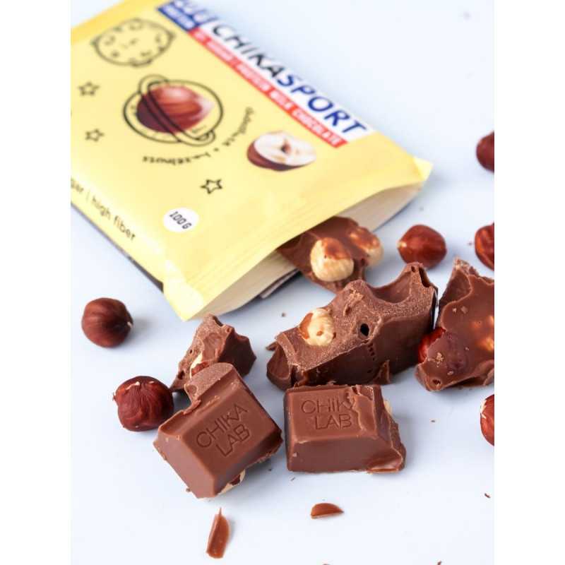 "CHIKALAB"  Piimavalge šokolaadiproteiin pähklitega, 100 g