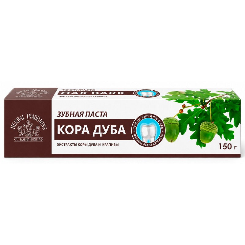 Dantų pasta su ąžuolo žievės ir dilgėlių ekstraktais, 150 g - HERBAL TRADITIONS
