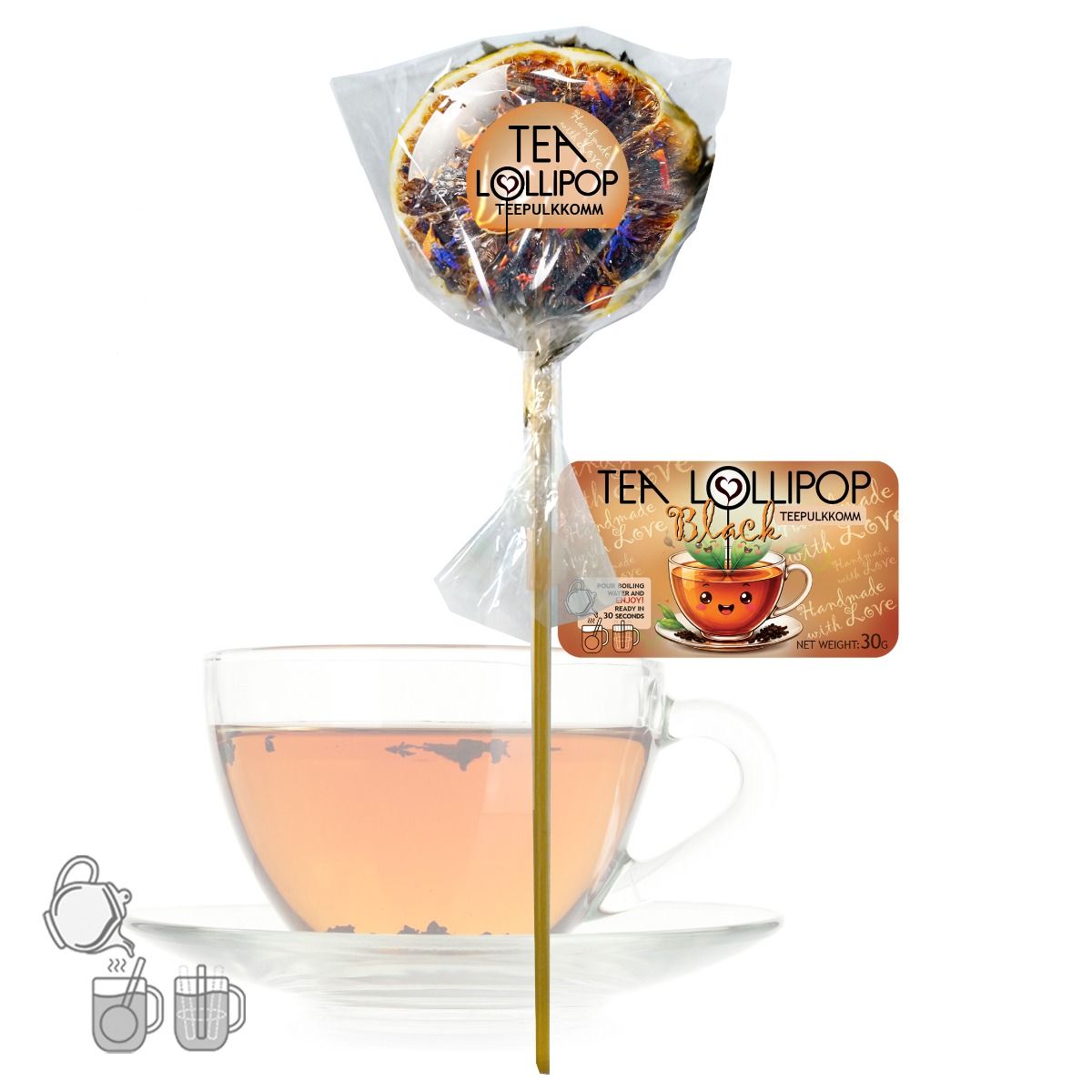 "VITATEKA" Teepulkkomm (must)  30 g